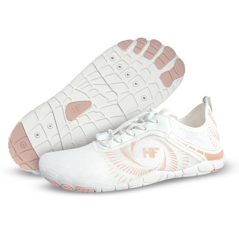 HF Healthy Freedom Womens Barefoot Water Shoes White Peach 6.5 NWT